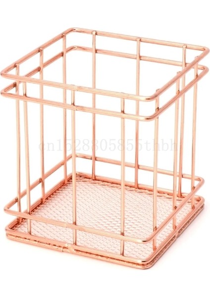 B Tarzı Gül Altın Metal Kalemlik Kutusu Kasa Masası Kırtasiye Ofis Okul Masası Malzemeleri (Yurt Dışından)