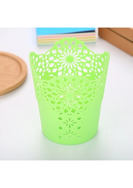 Yeşil Stil Kawaii Masa Düzenleyici Kalemlik Öğrenci Sevimli Büyük Kapasiteli Masaüstü Düzenleyici Yaratıcı Depolama Tüpü Kalem Kutusu (Yurt Dışından)