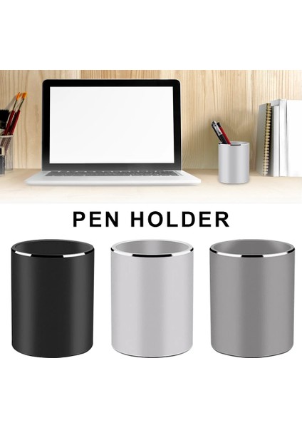Gri Tarzı Alüminyum Alaşım Kalemlik, Yuvarlak Metal Kalemlik, Ofis, Okul ve Ev Için Kalem Masa Düzenleyici ve Makyaj Fırçası Tutacağı (Yurt Dışından) fiyatları