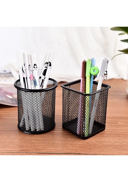 No.2 Tarzı Yeni Kalemlik Ofis Masası Metal Örgü Kare Kalem Pot Bardak Kutusu Konteyner Organizatör Dayanıklı Kalem Kutusu (Yurt Dışından) fırsatları