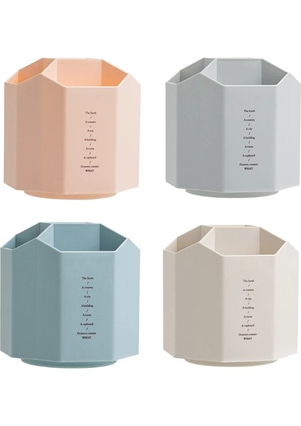 Pembe Tarzı Masaüstü Kalemlik 360 ° Dönen 5 Izgara Kalem Standı Pot Depolama Organizatör Ev Ofis Malzemeleri (Yurt Dışından) fiyatları