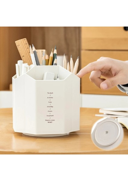 Pembe Tarzı Masaüstü Kalemlik 360 ° Dönen 5 Izgara Kalem Standı Pot Depolama Organizatör Ev Ofis Malzemeleri (Yurt Dışından) fırsatları