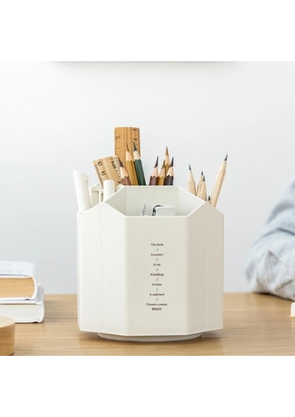 Pembe Tarzı Masaüstü Kalemlik 360 ° Dönen 5 Izgara Kalem Standı Pot Depolama Organizatör Ev Ofis Malzemeleri (Yurt Dışından) indirimleri