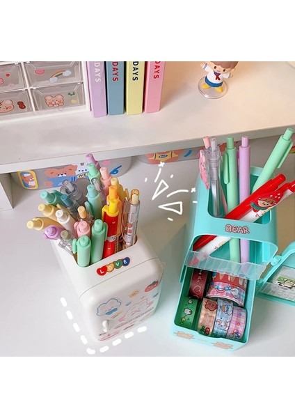 Etiket Bir Stil Kawaii Organizatör Çok Fonksiyonlu Buzdolabı Kalemlik Sevimli Büyük Kapasiteli Masaüstü Organizatör Depolama Yaratıcı Tüp Kalem Kutusu (Yurt Dışından) fiyatları