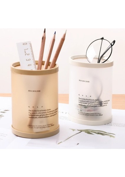 Bej Tarzı Nefis Öğrenci Kırtasiye Tutucu Silindir Masa Kalemler Tutucu Çocuklar Için Büyük Kapasiteli Homeofficeschool Malzemeleri (Yurt Dışından) fiyatları