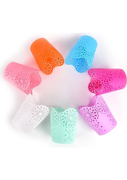 Beyaz Stil 1 Adet Depolama Organizatör Hollow Gül Çiçek Kalem Kutusu Kalem Standı Konteyner Sabit Çalışma Yuvarlak Kalem Sahipleri (Yurt Dışından) modelleri