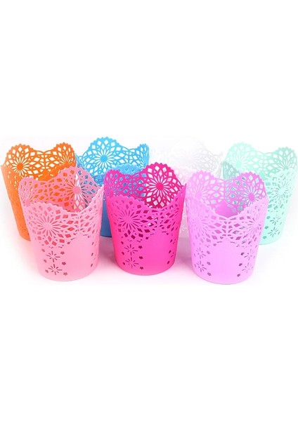 Beyaz Stil 1 Adet Depolama Organizatör Hollow Gül Çiçek Kalem Kutusu Kalem Standı Konteyner Sabit Çalışma Yuvarlak Kalem Sahipleri (Yurt Dışından) fırsatları