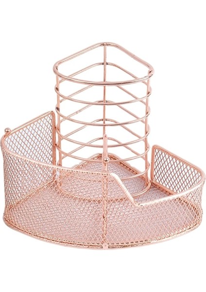 Gül Altın Tarzı Nefis Gül Altın Örgü Kalemlik Üçgen Şeklindeki Metal Kırtasiye Depolama Tutucu Ofis Ev Okulu Için 3 Bölme (Yurt Dışından)