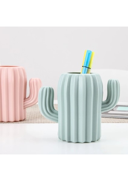 Açık Yeşil Tarzı Kaktüs Kalemlik Kırtasiye Masaüstü Organizatör Masa Kalemlik Saklama Kutusu Kalem Konteyner Fırça Pot Vazo Ofis Malzemeleri (Yurt Dışından) modelleri