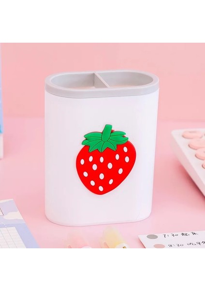 Bir Stil Çok Fonksiyonlu Masaüstü Kalemlik Çift Izgara Büyük Kapasiteli Kalemler Organizatör Makyaj Fırçası Tutacağı Okul Standı Saklama Kutusu (Yurt Dışından)