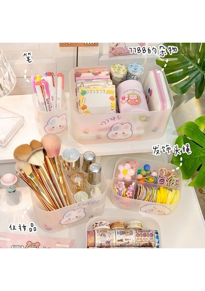 25 Adet Turuncu Kız Stili Kalemlik Masa Düzenleyici Masaüstü Saklama Kutusu Pp Plastik Toz Geçirmez Basit Yurt Kozmetik Çok Katmanlı Fg Kutusu (Yurt Dışından) modelleri