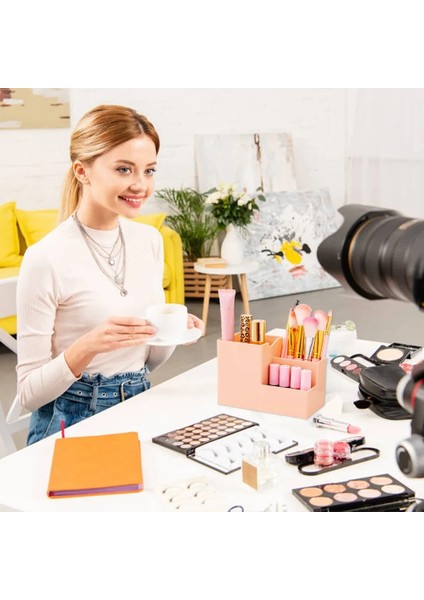 Mavi Stil Depolama Masası Kalemlik Ofis Okul Malzemeleri Saklama Kutusu Renkli Plastik Kutu Masa Kalemi Kalem Düzenleyici Cep Telefonu Braketi (Yurt Dışından) fırsatları