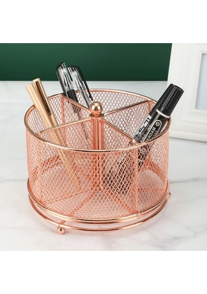 B Tarzı Yaratıcı Gül Altın 3-Izgara 4-Izgara Kalemlik Masaüstü Örgü Kalemlik Dönebilen Masa Organizatör Tutacağı Masa Süslemeleri Ev Için (Yurt Dışından) fiyatları