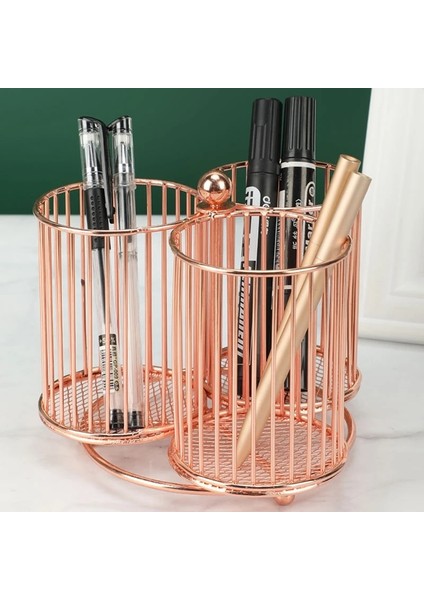 B Tarzı Yaratıcı Gül Altın 3-Izgara 4-Izgara Kalemlik Masaüstü Örgü Kalemlik Dönebilen Masa Organizatör Tutacağı Masa Süslemeleri Ev Için (Yurt Dışından) modelleri