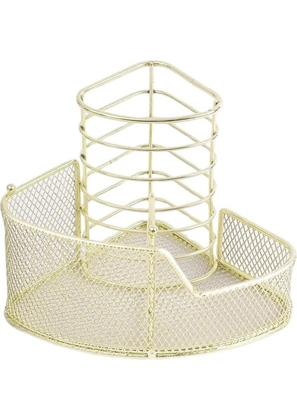 Altın Tarzı Nefis Gül Altın Örgü Kalemlik Üçgen Şeklindeki Metal Kırtasiye Depolama Tutucu Ofis Ev Okulu Için 3 Bölme (Yurt Dışından)