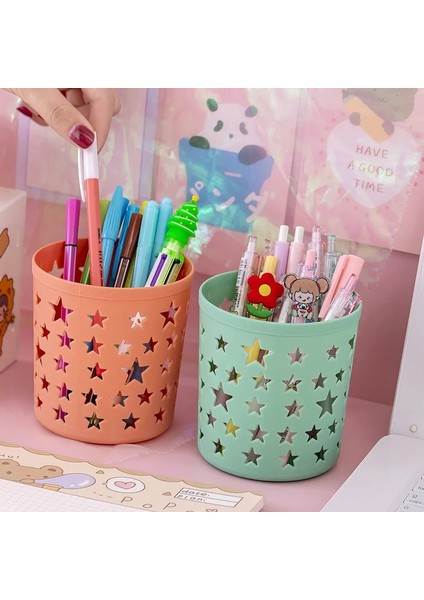 Beyaz Stil Yaratıcı Boş Yıldız Kalem Kalemlik Tutacağı Fırça Saklama Kabı Masa Düzenleyici Plastik Kırtasiye Kalemlik Ofis Malzemeleri (Yurt Dışından) modelleri