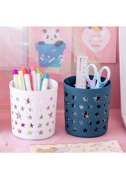 Beyaz Stil Yaratıcı Boş Yıldız Kalem Kalemlik Tutacağı Fırça Saklama Kabı Masa Düzenleyici Plastik Kırtasiye Kalemlik Ofis Malzemeleri (Yurt Dışından) indirimleri