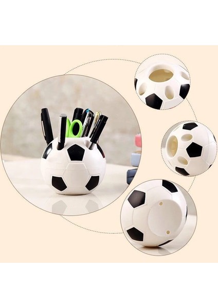 C Stili Kalemlik Ofis Öğrenci Kırtasiye Organizatör Kalemlik Masaüstü Saklama Kutusu Futbol Desenli Kalem Bardak Tutucu Kalem Pot (Yurt Dışından) indirimleri
