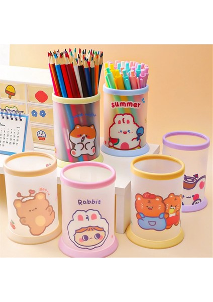 Bir Stil 1 Adet Kawaii Karikatür Yuvarlak Katlanır Kalemlik Dıy Masaüstü Depolama Kırtasiye Masası Kalem Standı Organizatör Tutucu Okul Malzemeleri (Yurt Dışından) fiyatları