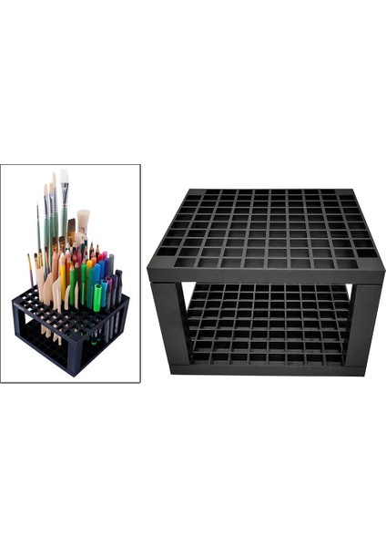 Siyah Stil 96 Delikli Kalem Fırça Tutacağı Plastik Kalemlik Masa Kalemler Için Düzenleyici Standı Boya Fırçaları Işaretleyiciler Ekran ve Ev Depolama (Yurt Dışından)