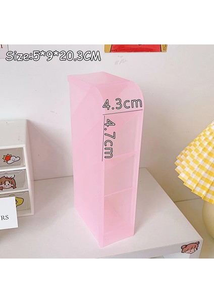 A3 Stili Kawaii Acıbadem Kurabiyesi Renk 4 Gird Masaüstü Organizatör Kalemlik Büyük Boy Masa Makyaj Kalem Saklama Kutusu Okul Kırtasiye (Yurt Dışından)