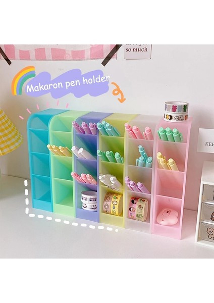 A3 Stili Kawaii Acıbadem Kurabiyesi Renk 4 Gird Masaüstü Organizatör Kalemlik Büyük Boy Masa Makyaj Kalem Saklama Kutusu Okul Kırtasiye (Yurt Dışından) fiyatları