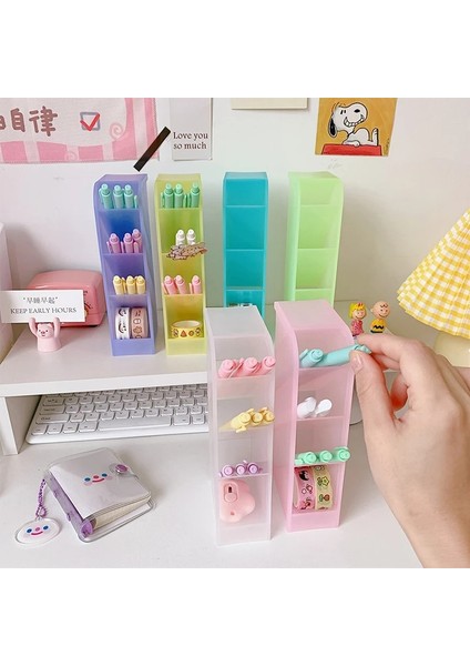 A3 Stili Kawaii Acıbadem Kurabiyesi Renk 4 Gird Masaüstü Organizatör Kalemlik Büyük Boy Masa Makyaj Kalem Saklama Kutusu Okul Kırtasiye (Yurt Dışından) fırsatları