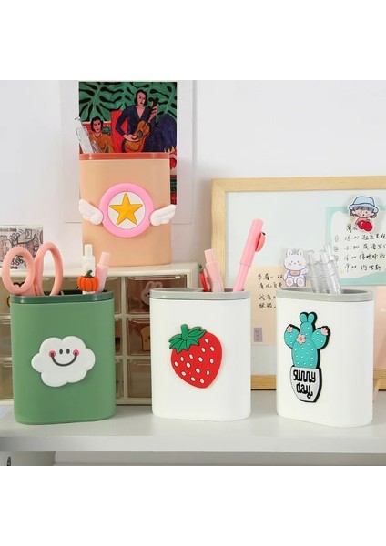 Ben Stil Karikatür Plastik Masaüstü Kalem Kalemlik Kawaii Ofis Masası Organizatör Makyaj Depolama Çeşitli Eşyalar Kutusu Kırtasiye Okul Malzemeleri (Yurt Dışından) fiyatları