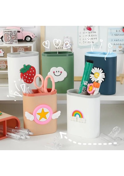 Ben Stil Karikatür Plastik Masaüstü Kalem Kalemlik Kawaii Ofis Masası Organizatör Makyaj Depolama Çeşitli Eşyalar Kutusu Kırtasiye Okul Malzemeleri (Yurt Dışından) fırsatları