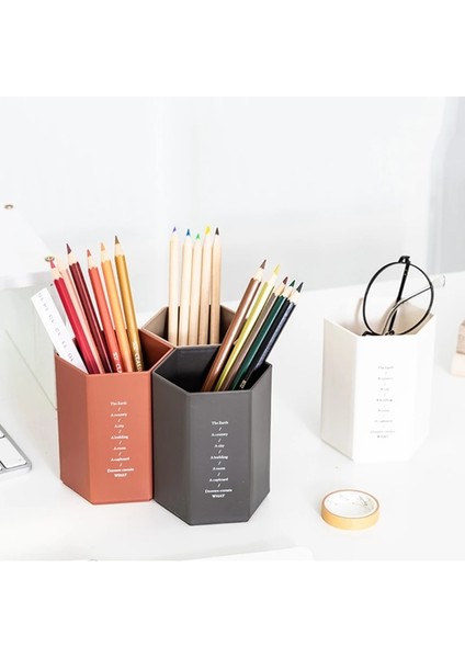 No.1 Tarzı Yaratıcı Çok Amaçlı Altıgen Tasarım Kalemlik Öğrenci Kırtasiye Tutacağı Metal Kalemlik Ev Ofis Için Büyük Kapasiteli (Yurt Dışından) modelleri