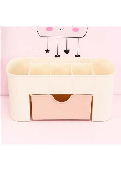 Bir Stil Kawaii Whitepink 9 Izgara Abs Çekmece Masaüstü Organizatör Masası Saklama Kutusu Ücretsiz Etiket Okul Kırtasiye Aksesuarları Saklama Kutuları (Yurt Dışından)