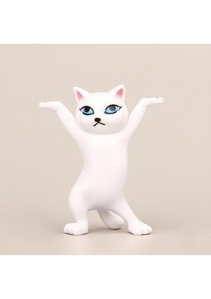Beyaz Stil Komik Kedi Kalemlik Oyuncak Her Şeyi Tutun Kedi Kulaklık Braketi Ev Dekorasyonu Dans Eden Kedi Kalemlik Anime (Yurt Dışından)