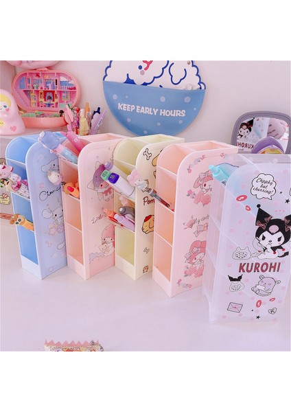 Gri Tarzı Yisuremia Yeni Kawaii Çok Fonksiyonlu 4 Izgara Masaüstü Organizatör Kalem Standı Tutucu Masa Kalem Saklama Kutusu Okul Ofis Kırtasiye (Yurt Dışından) fiyatları