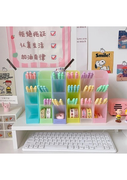 A2 Stili Yeni Kawaii Acıbadem Kurabiyesi Renk 4 Gird Masaüstü Organizatör Kalemlik Büyük Boy Masa Makyajları Kalem Saklama Kutusu Okul Kırtasiye (Yurt Dışından) indirimleri