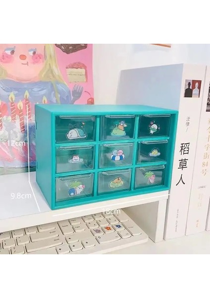 9 Izgara Koyu Yeşil Stil Kawaii Whitepink 9 Izgara Abs Çekmece Masaüstü Organizatör Masası Saklama Kutusu Ücretsiz Etiket Okul Kırtasiye Aksesuarları Saklama Kutuları (Yurt Dışından)
