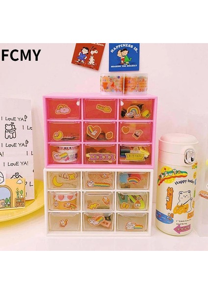 9 Izgara Koyu Yeşil Stil Kawaii Whitepink 9 Izgara Abs Çekmece Masaüstü Organizatör Masası Saklama Kutusu Ücretsiz Etiket Okul Kırtasiye Aksesuarları Saklama Kutuları (Yurt Dışından)