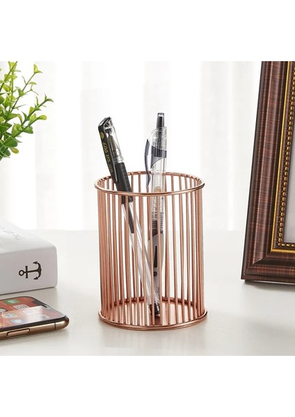 Gül Altın 05 Stili Kırtasiye Metal Altın Gül Altın Masaüstü Kalemlik Okul Oğlan Kız Hediye Ofis Aksesuarları Organizatör Makyaj Fırça Kalem Kutusu (Yurt Dışından) indirimleri