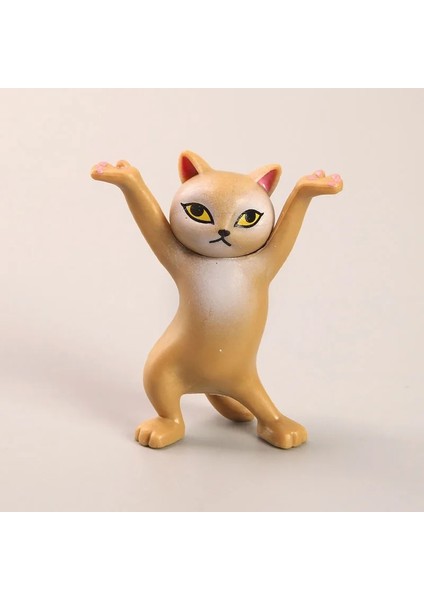Kahverengi Kedi Stili Yeni Komik Kedi Kalemlik Oyuncak Her Şeyi Tutun Kedi Kulaklık Braketi Ev Dekorasyonu Büyüleyici Dans Eden Kedi Kalem Standı Anime Hediye (Yurt Dışından)