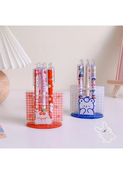 H03-DOSYA Klipleri Stili 2021 Kawaii Akrilik Kalemlik Yeni Yaratıcı Sevimli Ayı Kalem Konteyner Ofis Kırtasiye Depolama Rafı Masaüstü Organizatör (Yurt Dışından) fırsatları