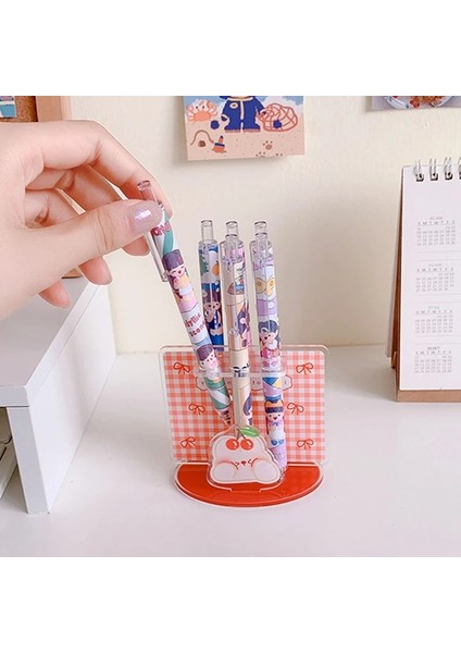 H01-DOSYA Klipleri Stili 2021 Kawaii Akrilik Kalemlik Yeni Yaratıcı Sevimli Ayı Kalem Konteyner Ofis Kırtasiye Depolama Rafı Masaüstü Organizatör (Yurt Dışından) indirimleri