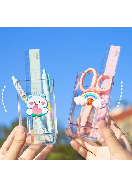 Tavşan Tarzı Yeni Kawaii Akrilik Kalemlik Masaüstü Organizatör Sevimli Anmial Gökkuşağı Kalemlik Yaratıcı Şeffaf Masa Kalemlik (Yurt Dışından) indirimleri
