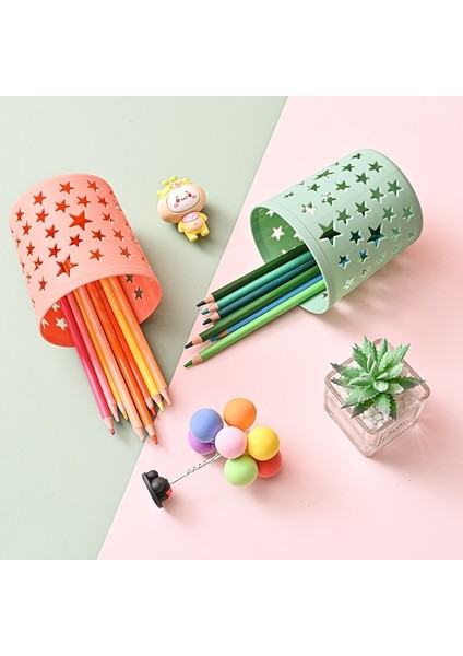 Açık Yeşil Tarzı Yaratıcı Boş Yıldız Kalem Kalemlik Tutacağı Fırça Saklama Kabı Masa Düzenleyici Plastik Kırtasiye Kalemlik Ofis Malzemeleri (Yurt Dışından) indirimleri