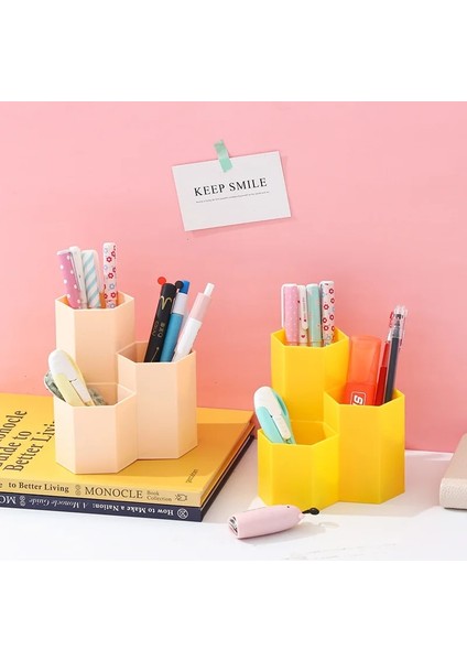 B Tarzı Büyük Kapasiteli Masa Kalemlik Kalem Makyaj Saklama Kutusu Masaüstü Organizatör Standı Kılıf Okul Ofis Kırtasiye Стакан Для Кистей (Yurt Dışından) fırsatları