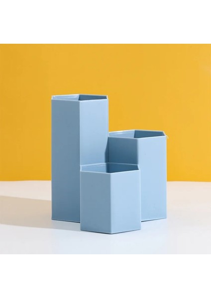 Mavi Stil Büyük Kapasiteli Masa Kalemlik Kalem Makyaj Saklama Kutusu Masaüstü Organizatör Standı Kılıf Okul Ofis Kırtasiye Kalemlik (Yurt Dışından)