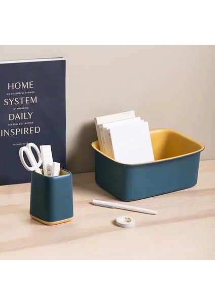 Lacivert Tarzı Sharkbang Yeni Varış Basit Serisi Abs Kalemlik Masa Düzenleyici Saklama Kutusu Kawaool Ofis Kırtasiye (Yurt Dışından) indirimleri