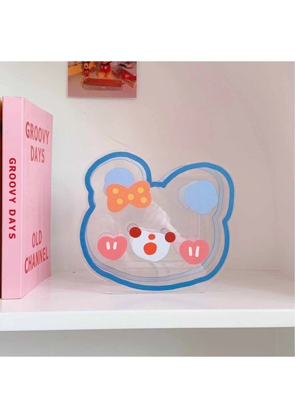 H04 Stili Sevimli Şeffaf Akrilik Kalemlik Masaüstü Organizatör Ins Yeni Ayı Tavşan Kalem Kutusu Ofis Kırtasiye Kozmetik Saklama Kutusu (Yurt Dışından)