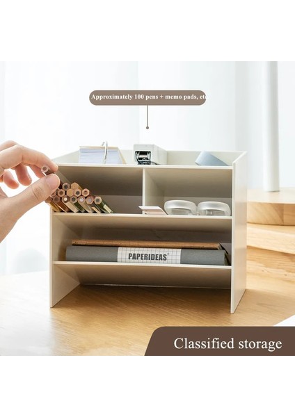 G Tarzı Çok Fonksiyonlu Büyük Kapasiteli Masa Kalemlik Kalem Makyaj Saklama Kutusu 4 Izgara Masaüstü Organizatör Standı Durumda Ofis Kırtasiye (Yurt Dışından) indirimleri