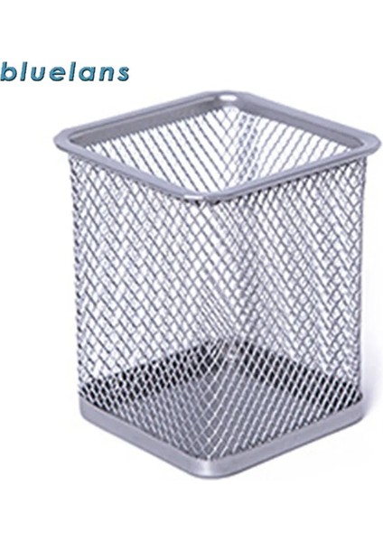 Gümüş Kare Stili Masaüstü Ofis Örgü Metal Kalemlik Kalem Kalem Fırça Pot Tutucu Saklama Kabı Ofis Masası Düzenleyici Ofis Düzenleyici Yeni (Yurt Dışından) fiyatları