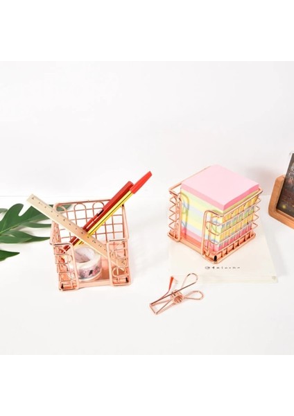 Abletop Rose Gold Metal Koleksiyonu Kare Not Kağıdı Tutacağı Masa Düzenleyici Kutusu (Yurt Dışından)
