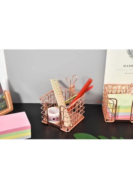 Abletop Rose Gold Metal Koleksiyonu Kare Not Kağıdı Tutacağı Masa Düzenleyici Kutusu (Yurt Dışından)